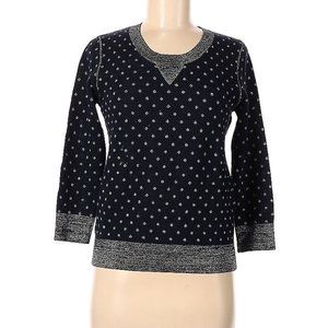 Club Monaco Polka Dot Navy/Sparkly Silver Sweater Pullover (LARGE)